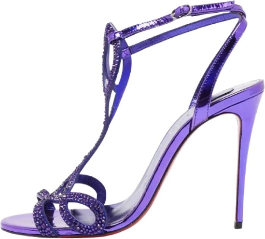 Christian Louboutin Pre-owned Leather sandals Purple Dames