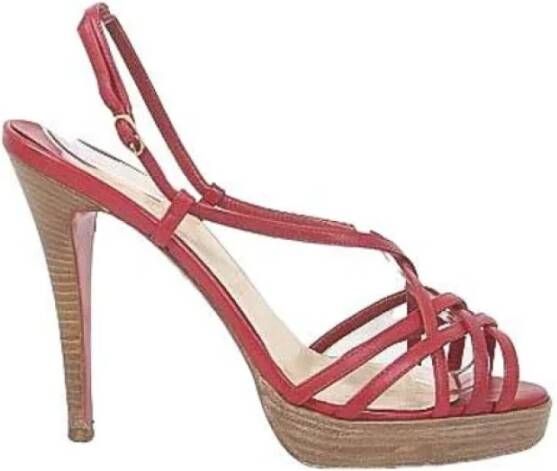 Christian Louboutin Pre-owned Leather sandals Red Dames