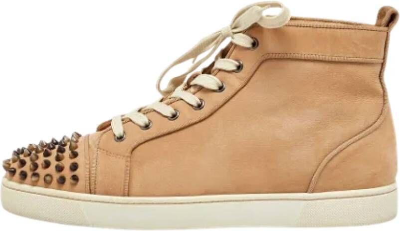 Christian Louboutin Pre-owned Leather sneakers Beige Heren