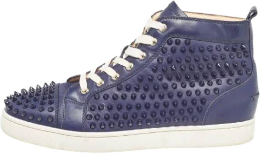 Christian Louboutin Pre-owned Leather sneakers Blue Heren