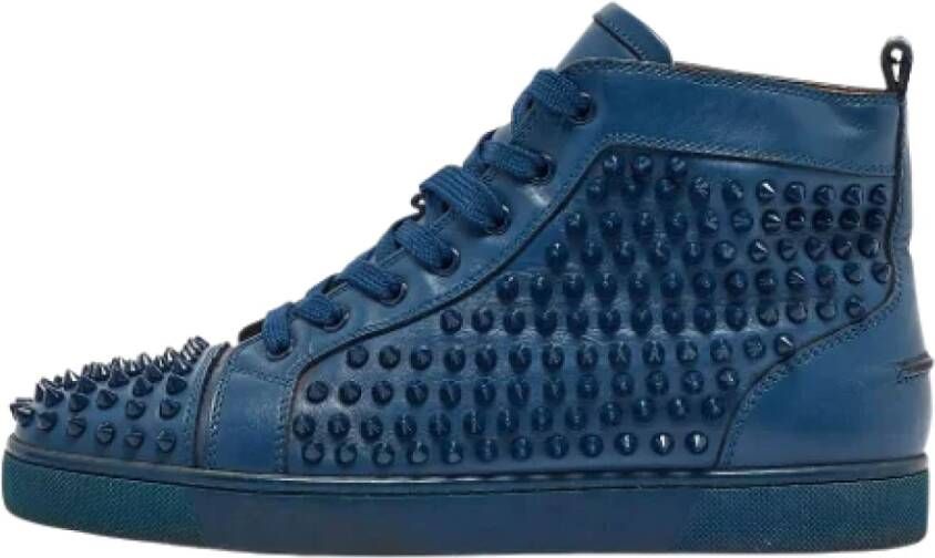 Christian Louboutin Pre-owned Leather sneakers Blue Heren