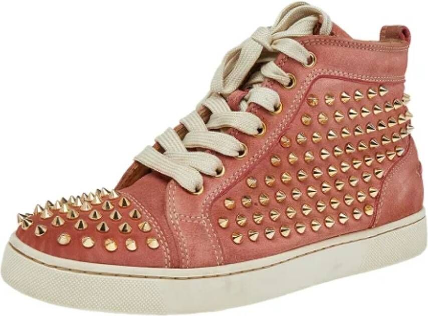 Christian Louboutin Pre-owned Leather sneakers Orange Dames