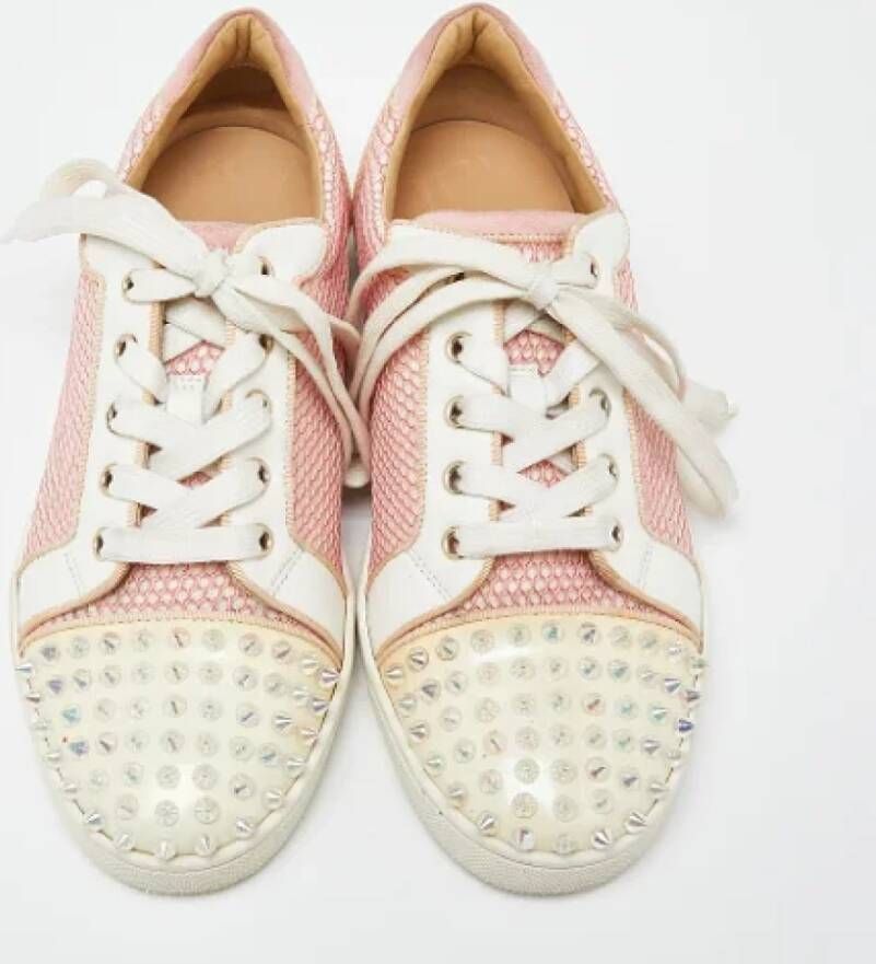 Christian Louboutin Pre-owned Leather sneakers Pink Dames