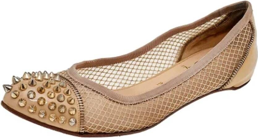 Christian Louboutin Pre-owned Mesh flats Beige Dames