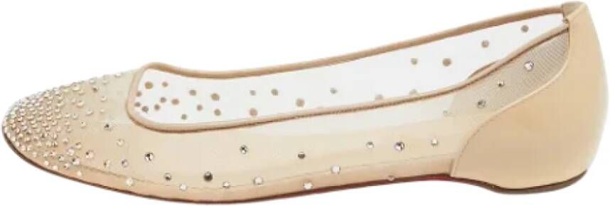 Christian Louboutin Pre-owned Mesh flats Beige Dames