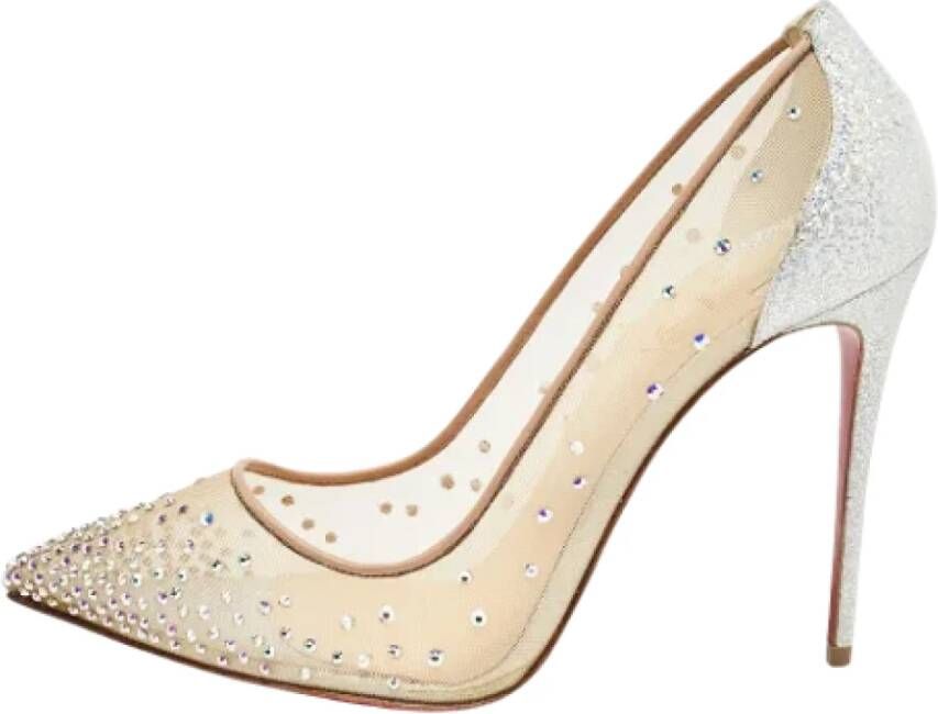 Christian Louboutin Pre-owned Mesh heels Beige Dames