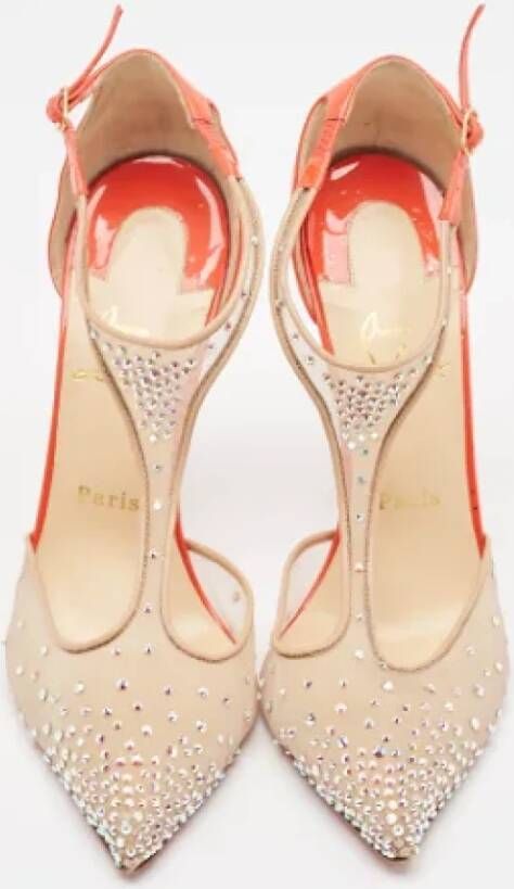 Christian Louboutin Pre-owned Mesh heels Beige Dames