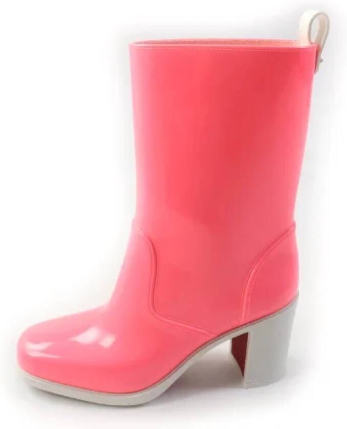 Christian Louboutin Pre-owned Plastic boots Pink Dames