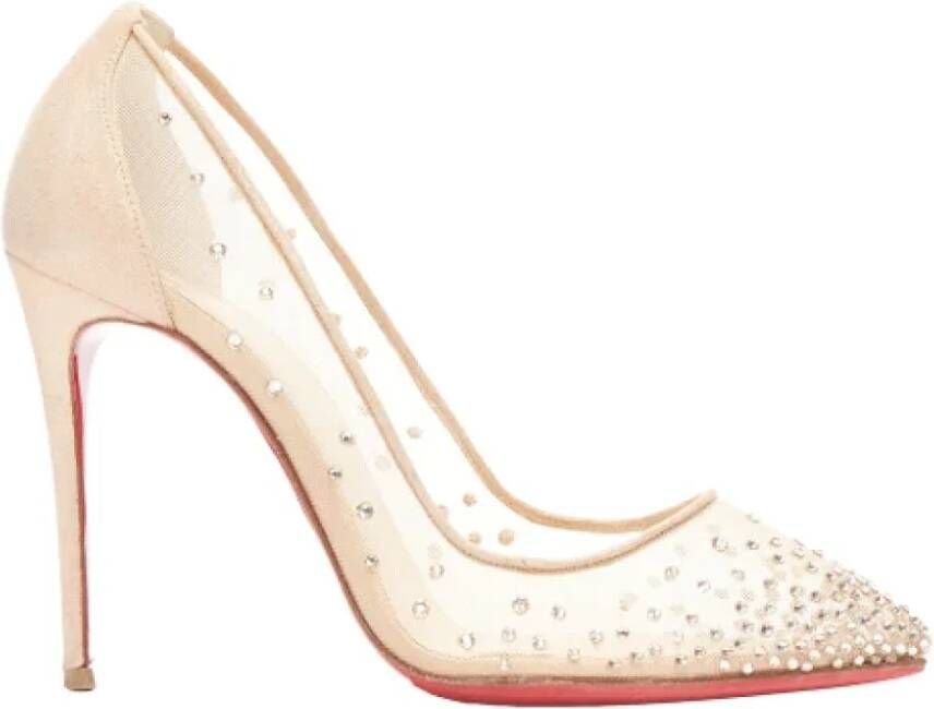 Christian Louboutin Pre-owned Plastic heels Beige Dames