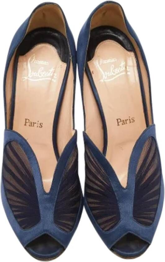 Christian Louboutin Pre-owned Satin heels Blue Dames