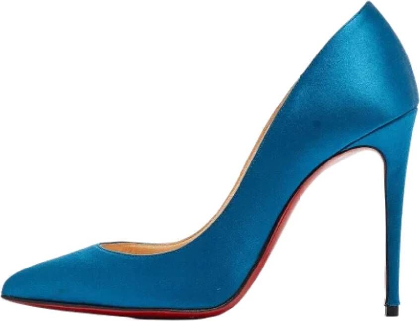 Christian Louboutin Pre-owned Satin heels Blue Dames