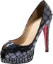 Christian Louboutin Pre-owned Satin heels Gray Dames - Thumbnail 1