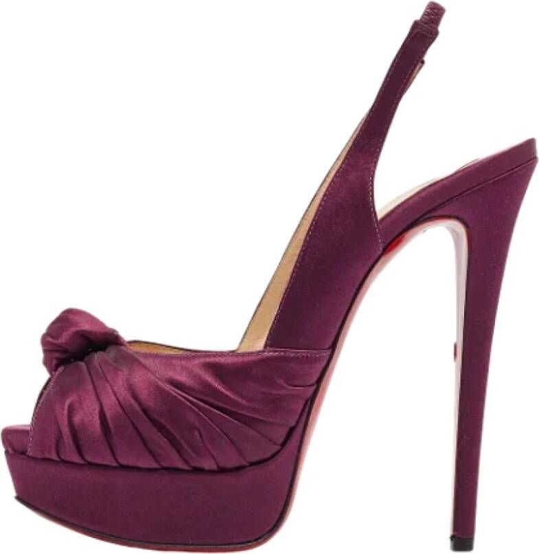 Christian Louboutin Pre-owned Satin heels Purple Dames