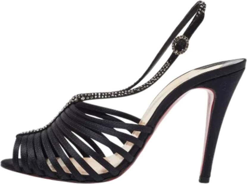 Christian Louboutin Pre-owned Satin sandals Black Dames