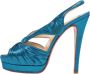 Christian Louboutin Pre-owned Satin sandals Blue Dames - Thumbnail 1