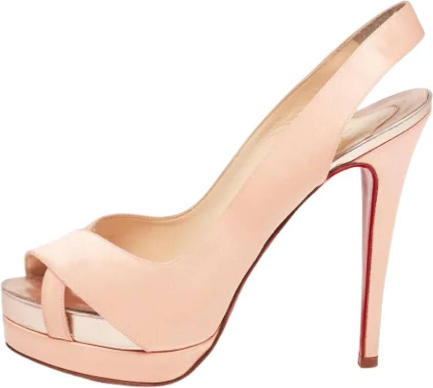 Christian Louboutin Pre-owned Satin sandals Pink Dames