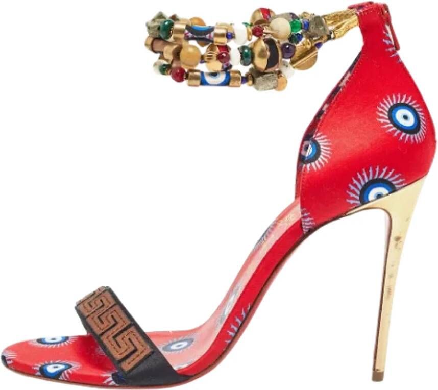 Christian Louboutin Pre-owned Satin sandals Red Dames