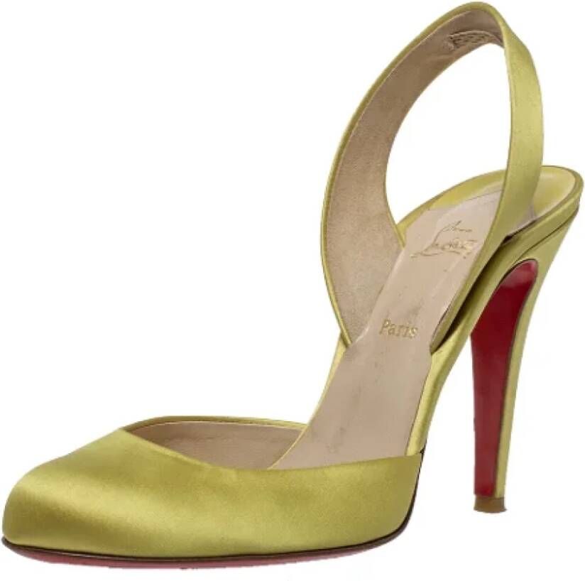 Christian Louboutin Pre-owned Satin sandals Yellow Dames