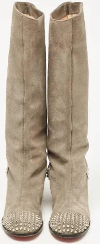 Christian Louboutin Pre-owned Suede boots Gray Dames