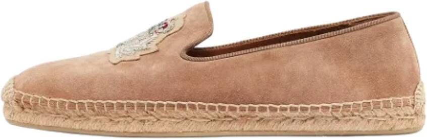 Christian Louboutin Pre-owned Suede flats Beige Dames