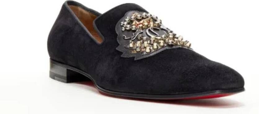 Christian Louboutin Pre-owned Suede flats Black Dames