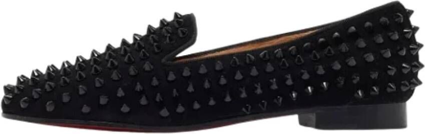 Christian Louboutin Pre-owned Suede flats Black Dames