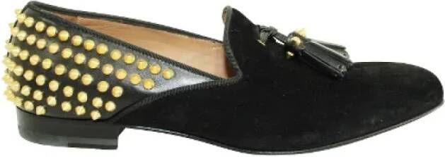 Christian Louboutin Pre-owned Suede flats Black Dames