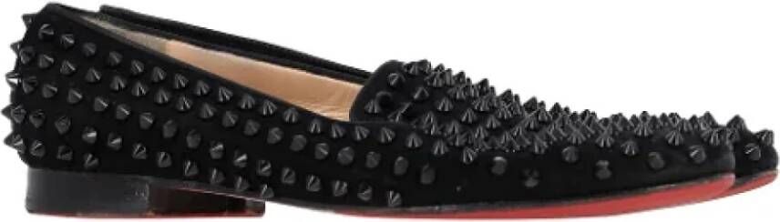 Christian Louboutin Pre-owned Suede flats Black Dames