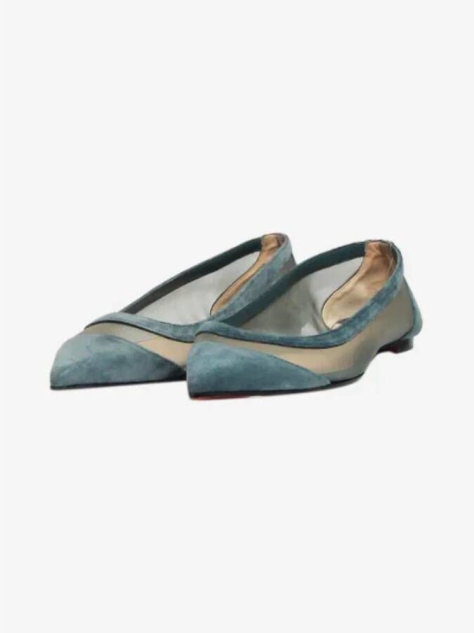 Christian Louboutin Pre-owned Suede flats Blue Dames