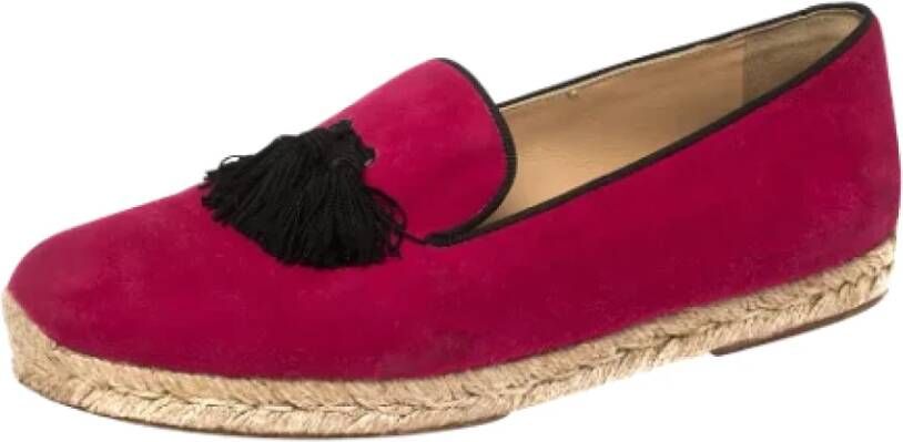 Christian Louboutin Pre-owned Suede flats Pink Dames