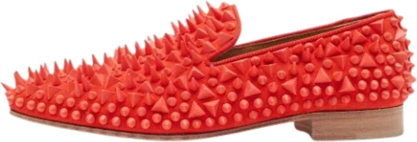 Christian Louboutin Pre-owned Suede flats Red Dames