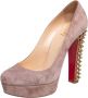 Christian Louboutin Pre-owned Suede heels Beige Dames - Thumbnail 1