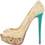 Christian Louboutin Pre-owned Suede heels Beige Dames - Thumbnail 1