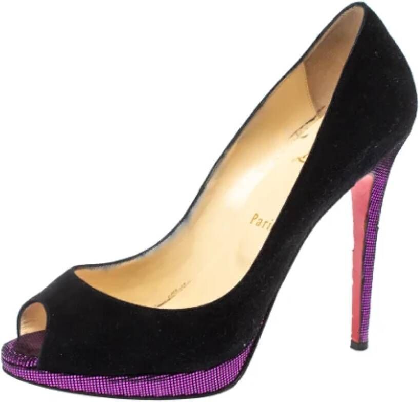 Christian Louboutin Pre-owned Suede heels Black Dames