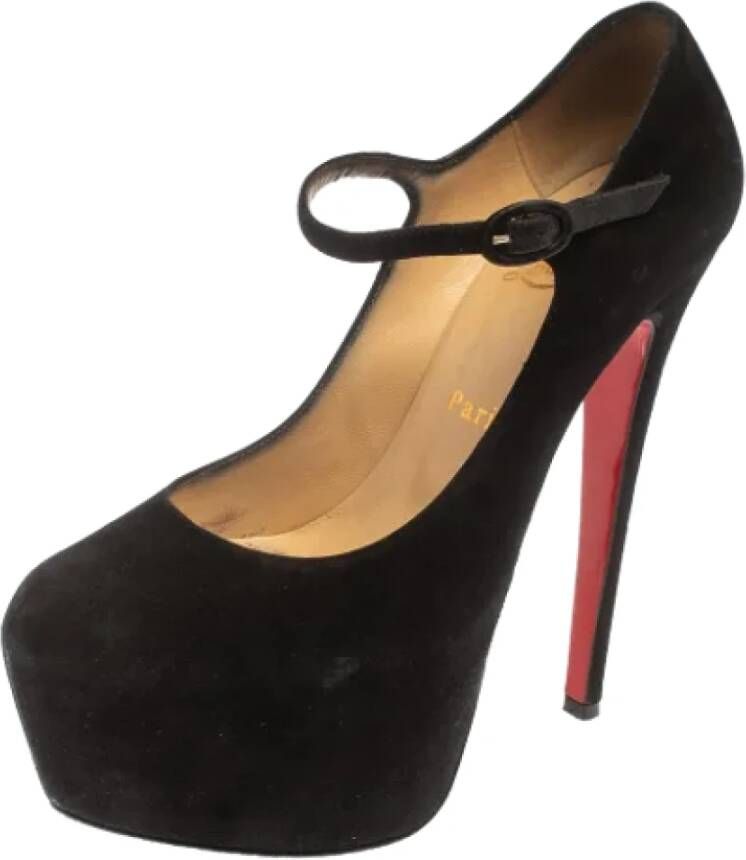 Christian Louboutin Pre-owned Suede heels Black Dames