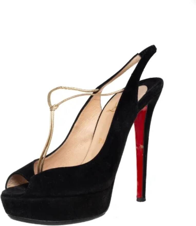 Christian Louboutin Pre-owned Suede heels Black Dames