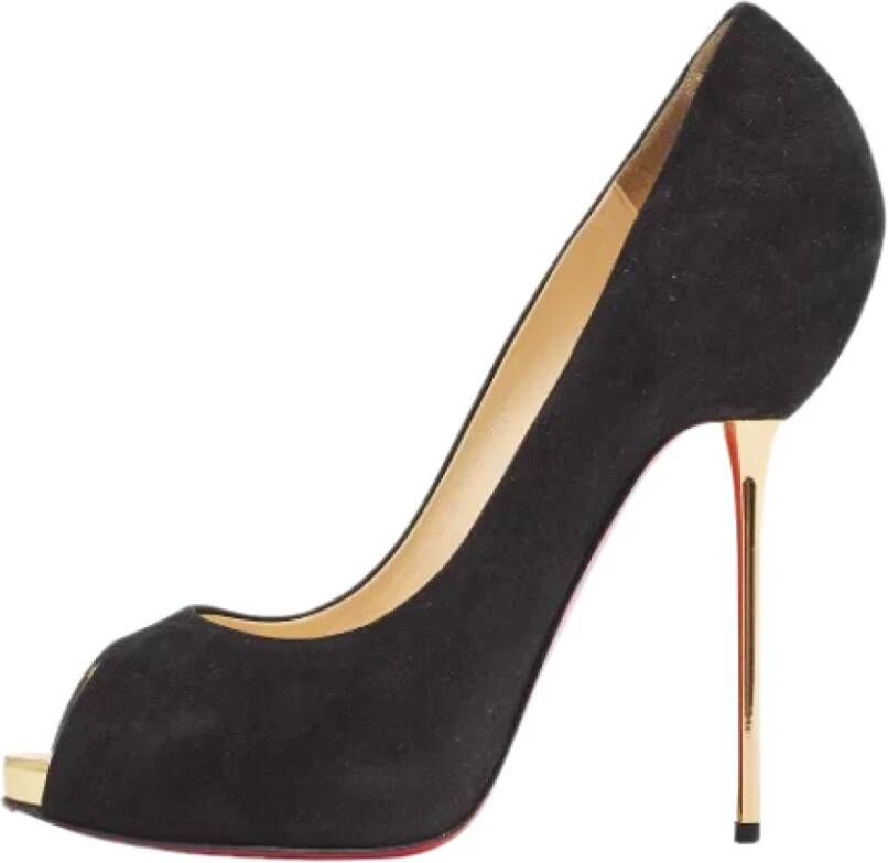 Christian Louboutin Pre-owned Suede heels Black Dames