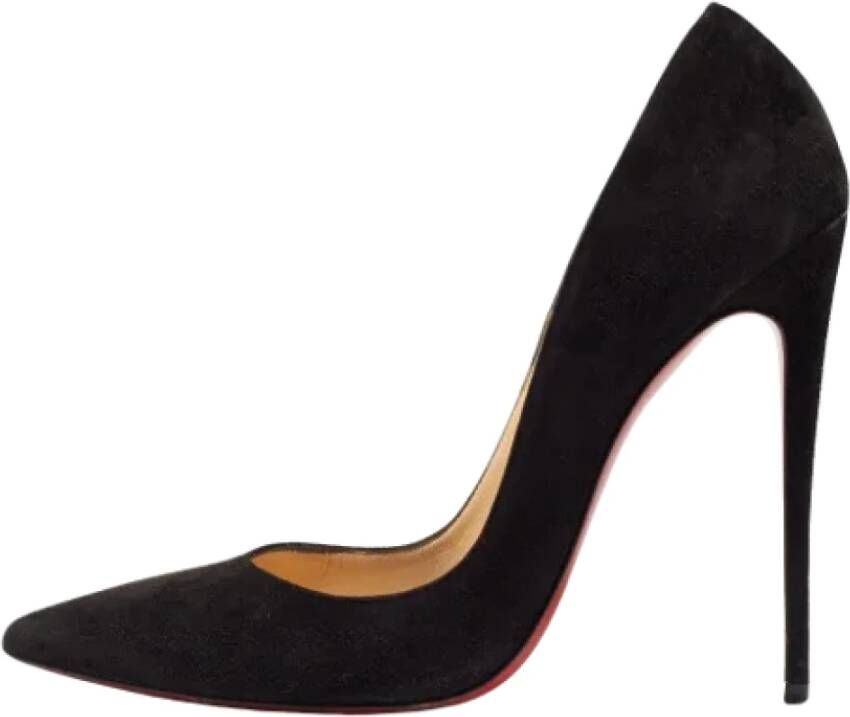 Christian Louboutin Pre-owned Suede heels Black Dames