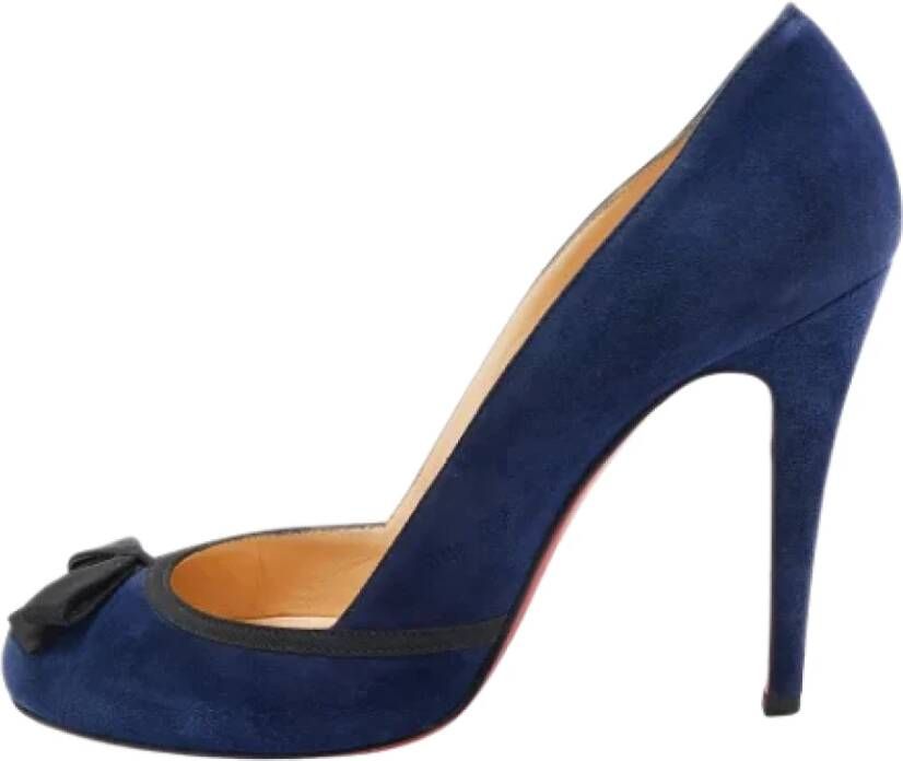 Christian Louboutin Pre-owned Suede heels Blue Dames