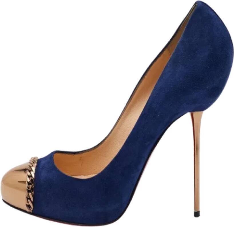 Christian Louboutin Pre-owned Suede heels Blue Dames