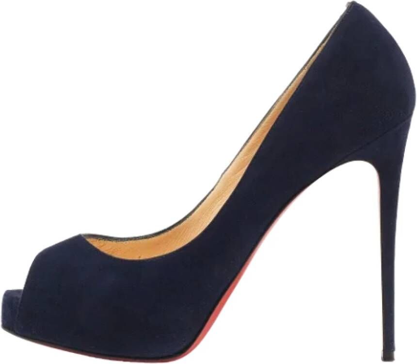 Christian Louboutin Pre-owned Suede heels Blue Dames