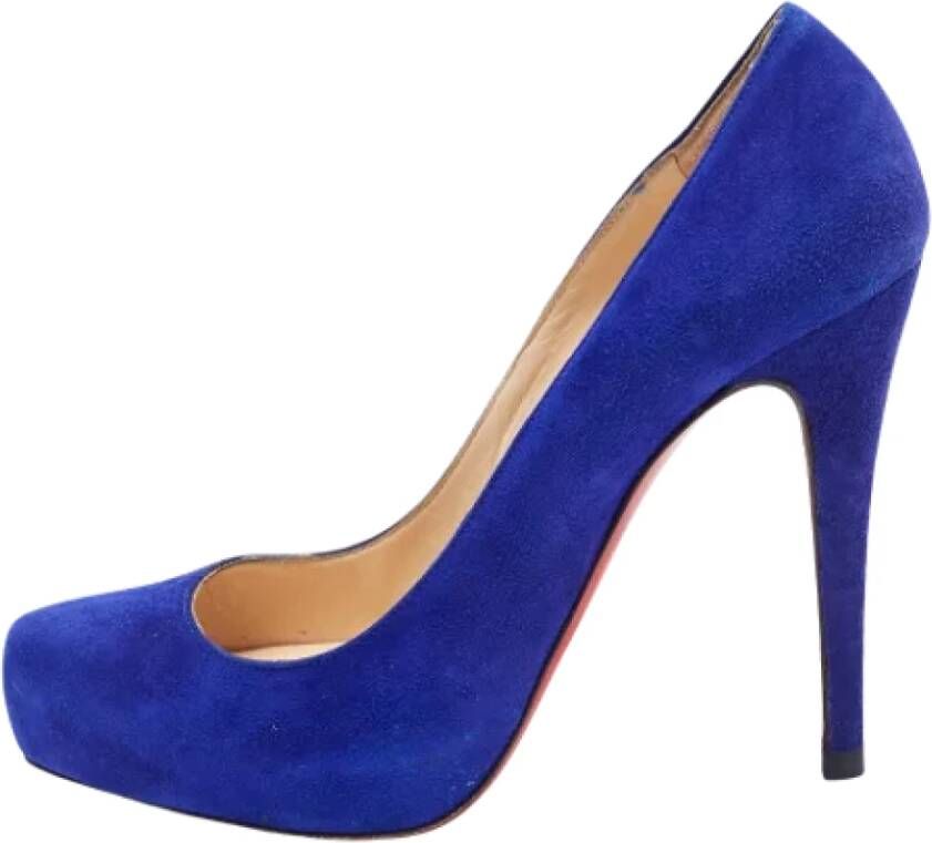 Christian Louboutin Pre-owned Suede heels Blue Dames