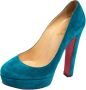 Christian Louboutin Pre-owned Suede heels Blue Dames - Thumbnail 1