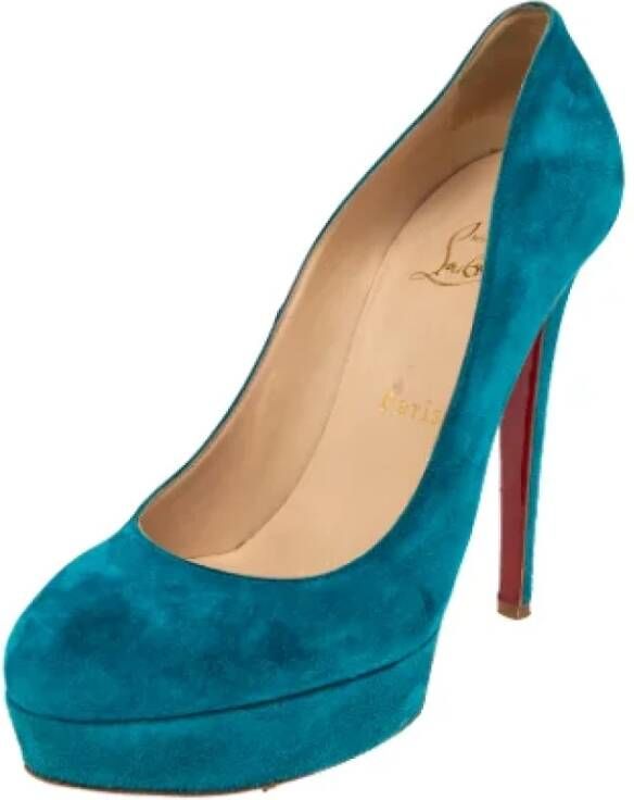 Christian Louboutin Pre-owned Suede heels Blue Dames