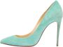 Christian Louboutin Pre-owned Suede heels Blue Dames - Thumbnail 1