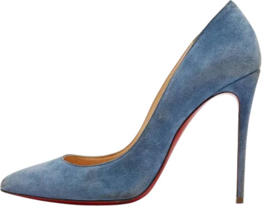 Christian Louboutin Pre-owned Suede heels Blue Dames