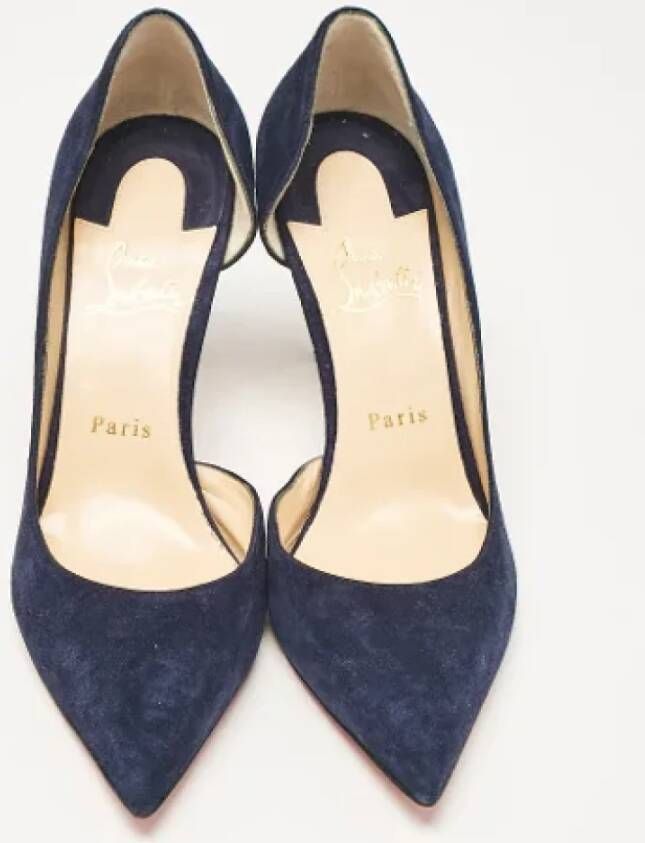 Christian Louboutin Pre-owned Suede heels Blue Dames