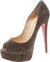 Christian Louboutin Pre-owned Suede heels Brown Dames - Thumbnail 1