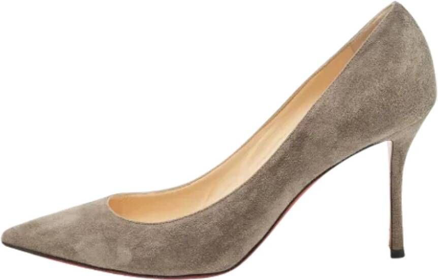 Christian Louboutin Pre-owned Suede heels Gray Dames