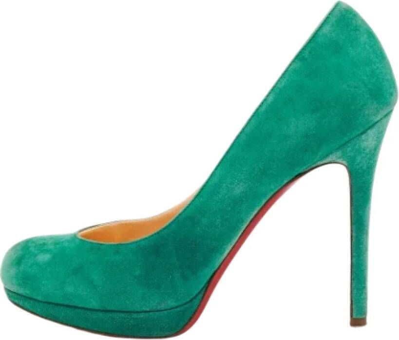 Christian Louboutin Pre-owned Suede heels Green Dames